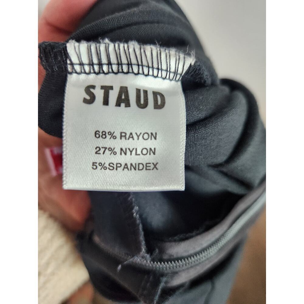 Staud Yang Ponte knit skirt sz M side suits black white Careerwear professional - Picture 7 of 10